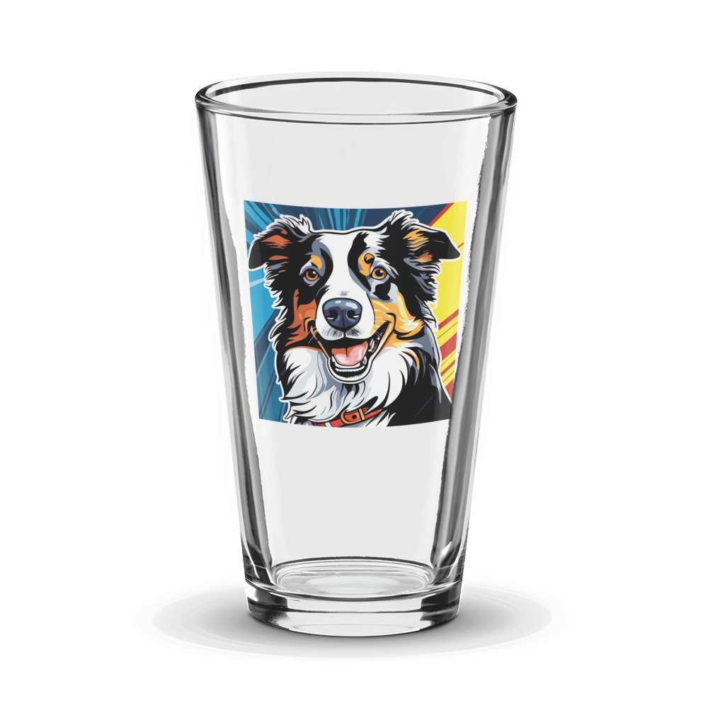 PugMug Custom Border Collie Glass Tumbler