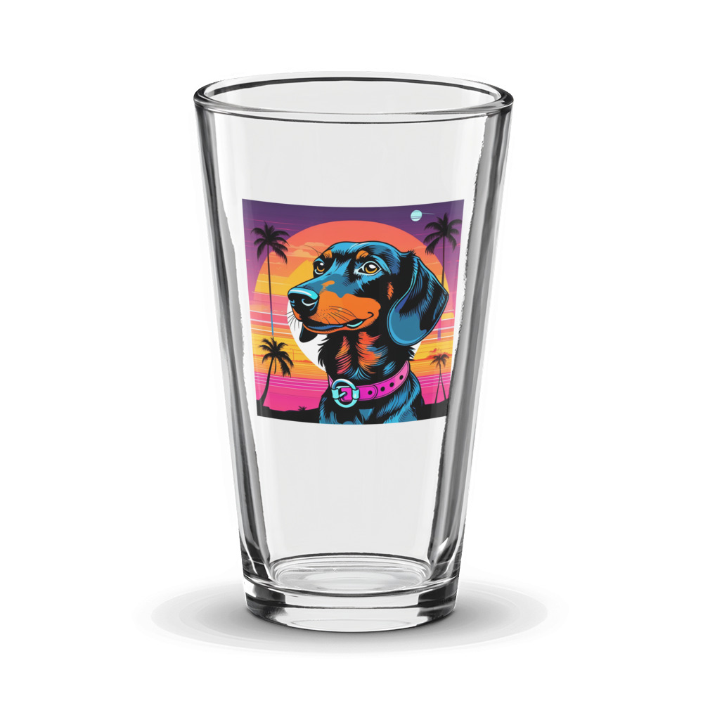 PugMug Custom Black Dachshund Glass Tumbler