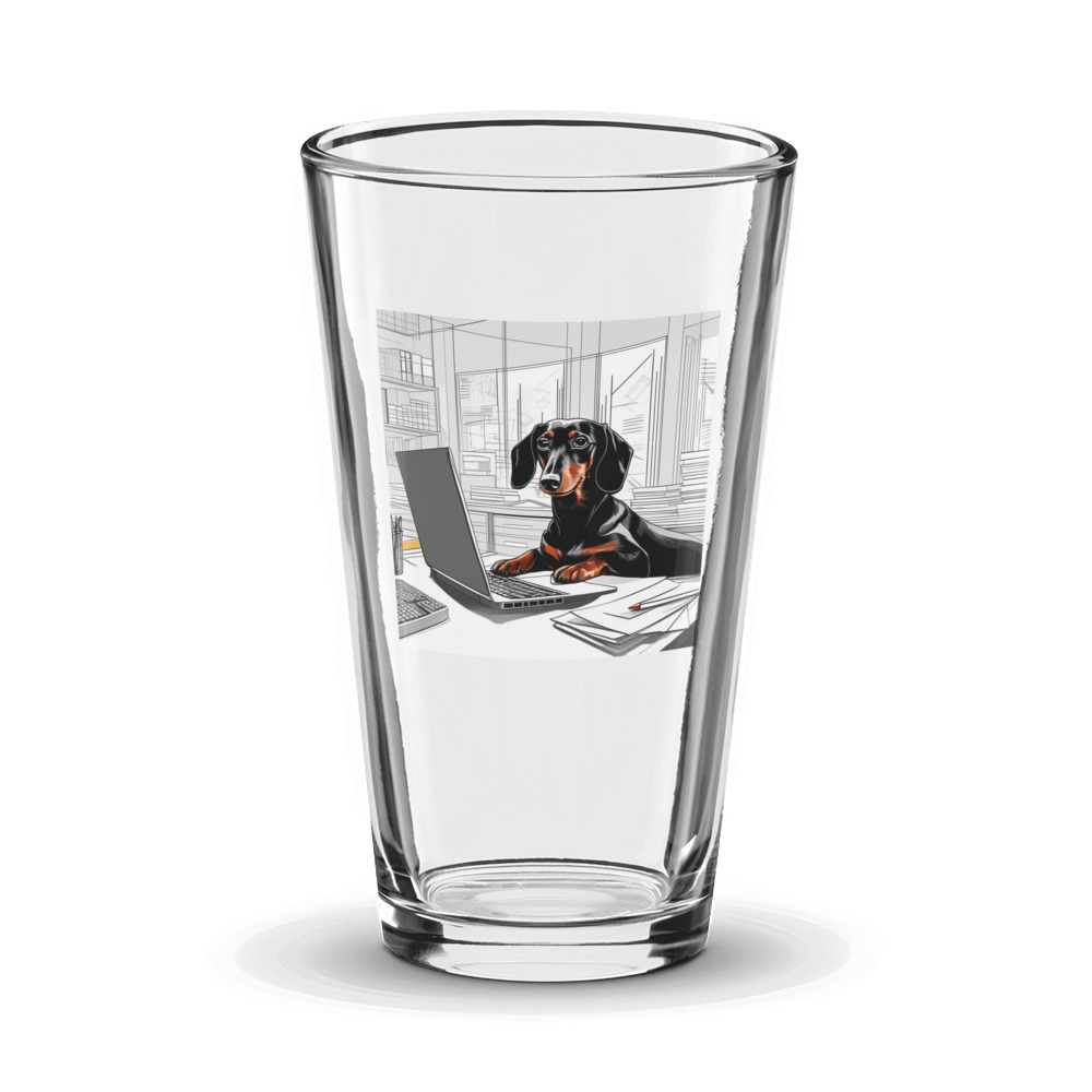 PugMug Custom Black Dachshund Glass Tumbler