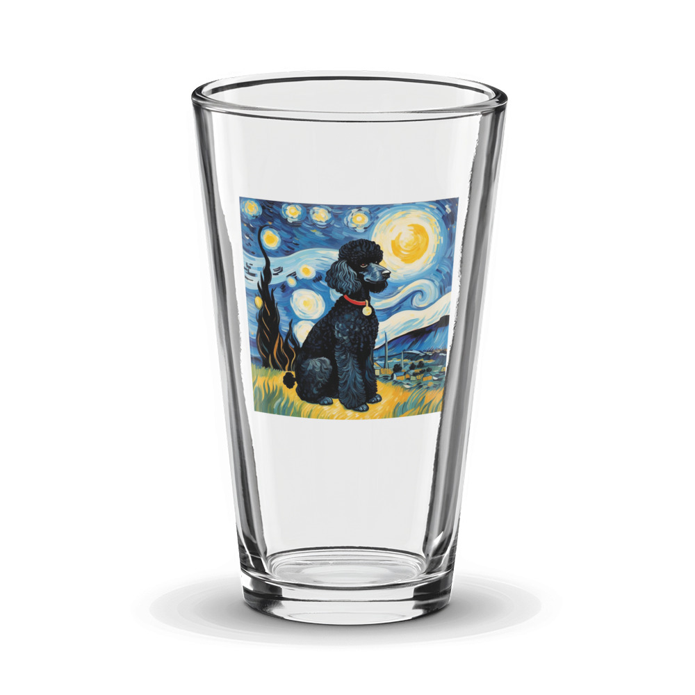 PugMug Custom Black Poodle Glass Tumbler