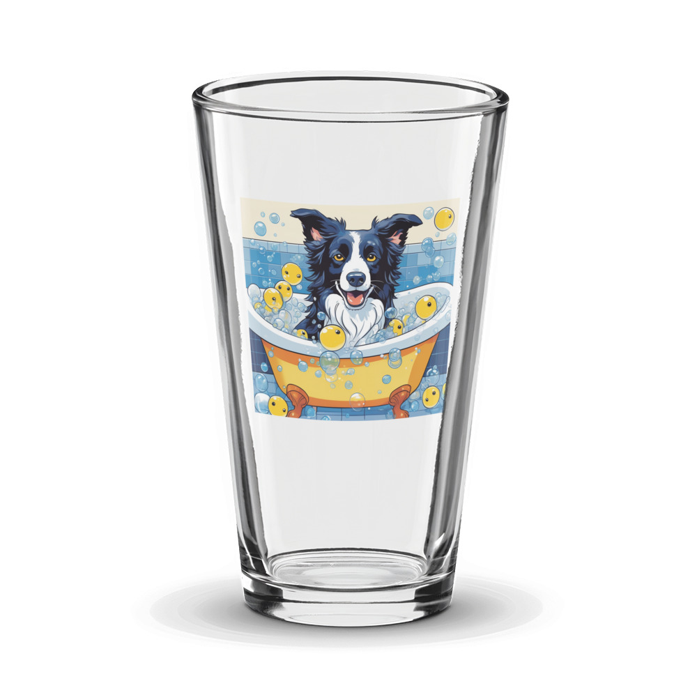 PugMug Custom Border Collie Glass Tumbler