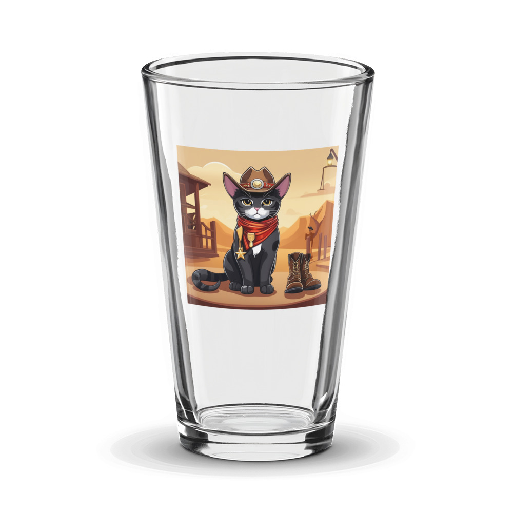 PugMug Custom Black American Shorthair Cat Glass Tumbler