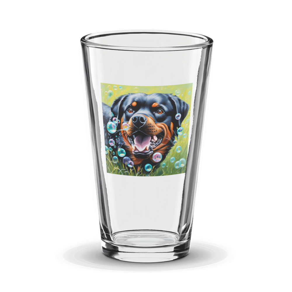 PugMug Custom Rottweiler Glass Tumbler
