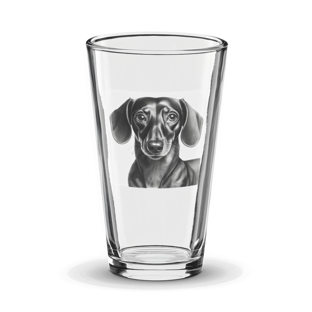 PugMug Custom Black Dachshund Glass Tumbler