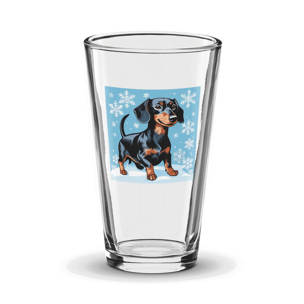 PugMug Custom Black Dachshund Glass Tumbler