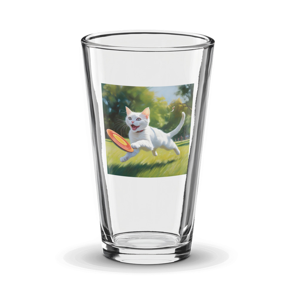 PugMug Custom White Companion Cat Glass Tumbler