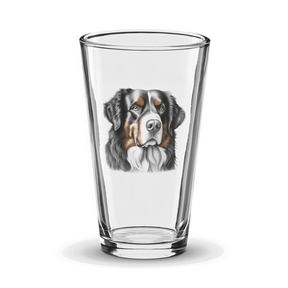 PugMug Custom Bernese Mountain Dog Glass Tumbler