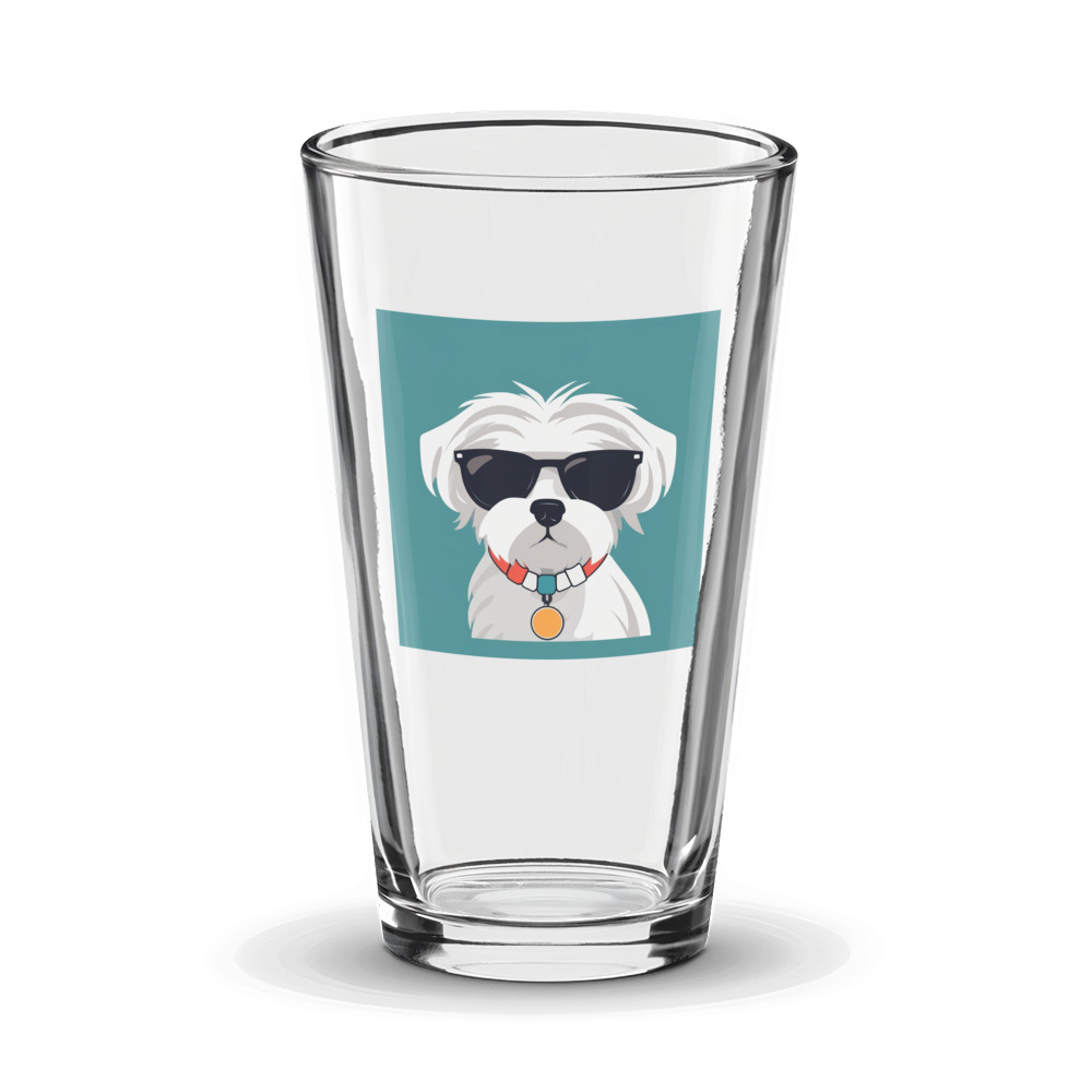 PugMug Custom Maltese Dog Glass Tumbler