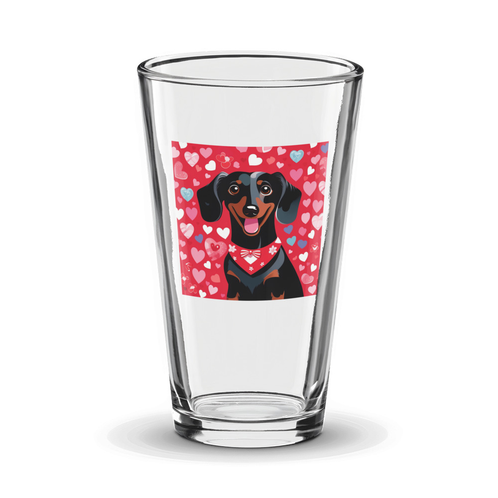PugMug Custom Black Dachshund Glass Tumbler