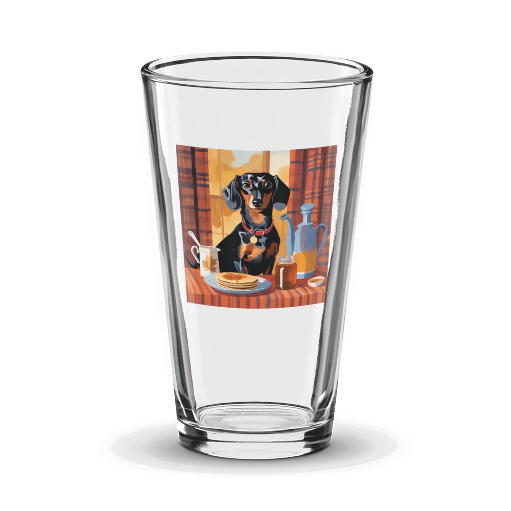 PugMug Custom Black Dachshund Glass Tumbler