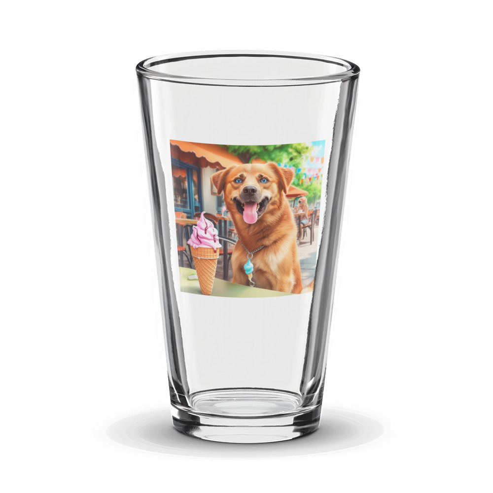 PugMug Custom Blue Glass Tumbler