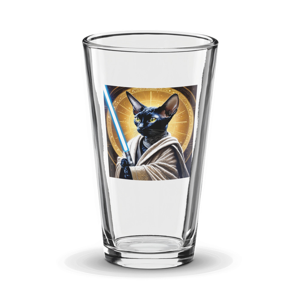 PugMug Custom Black Devon Rex Cat Glass Tumbler