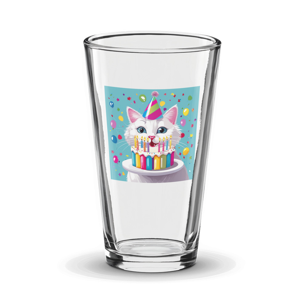 PugMug Custom White Companion Cat Glass Tumbler