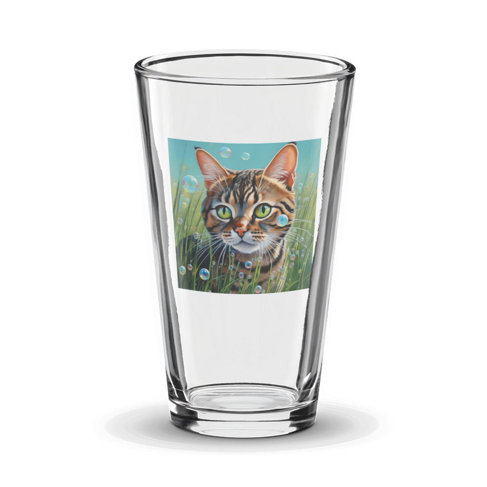 PugMug Custom Tabby Exotic Cat Glass Tumbler