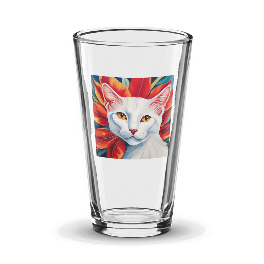 PugMug Custom White Companion Cat Glass Tumbler
