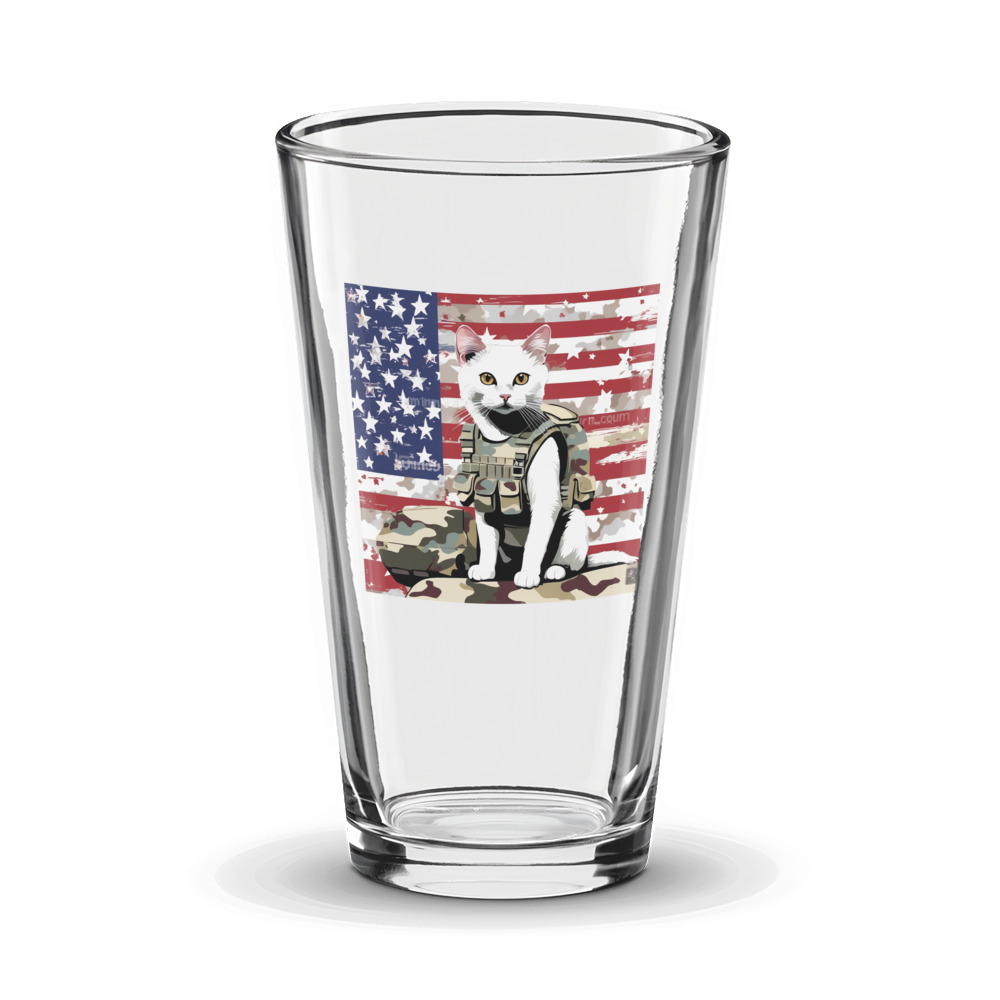 PugMug Custom White Companion Cat Glass Tumbler