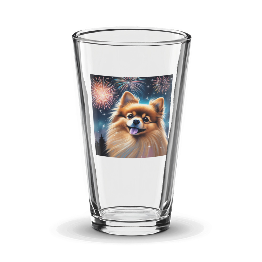 PugMug Custom Tan Pomeranian Glass Tumbler
