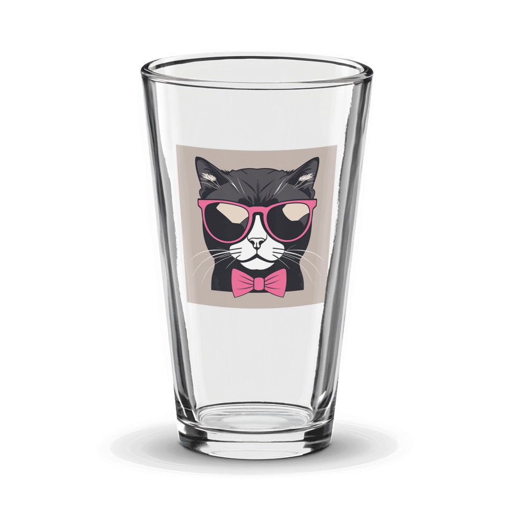 PugMug Custom Black Scottish Fold Cat Glass Tumbler