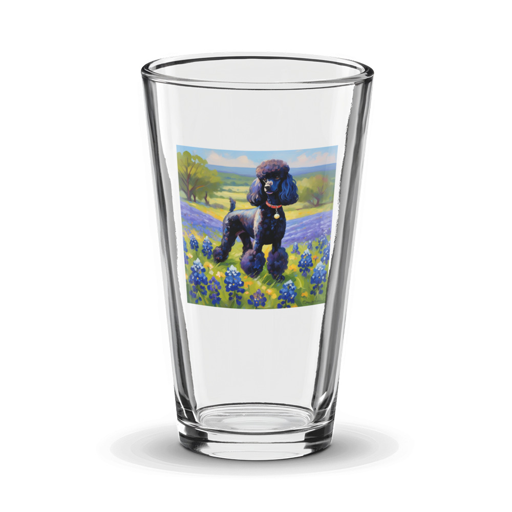 PugMug Custom Black Poodle Glass Tumbler