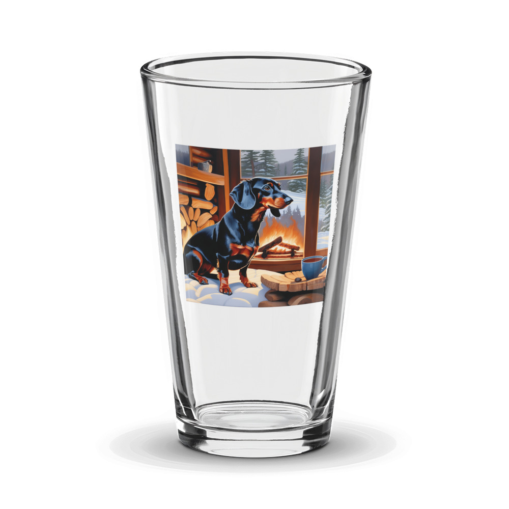 PugMug Custom Black Dachshund Glass Tumbler