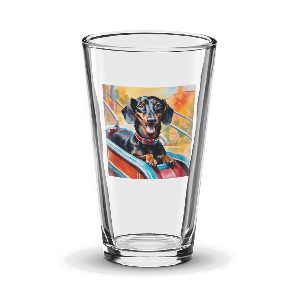 PugMug Custom Black Dachshund Glass Tumbler
