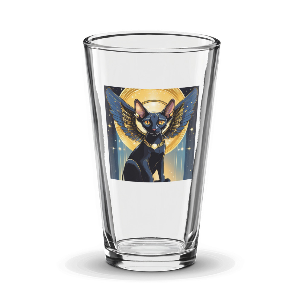PugMug Custom Black Sphynx Cat Glass Tumbler