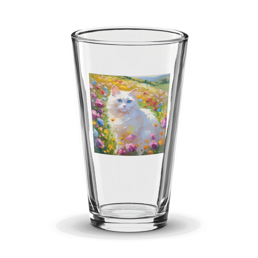 PugMug Custom White Ragdoll Cat Glass Tumbler