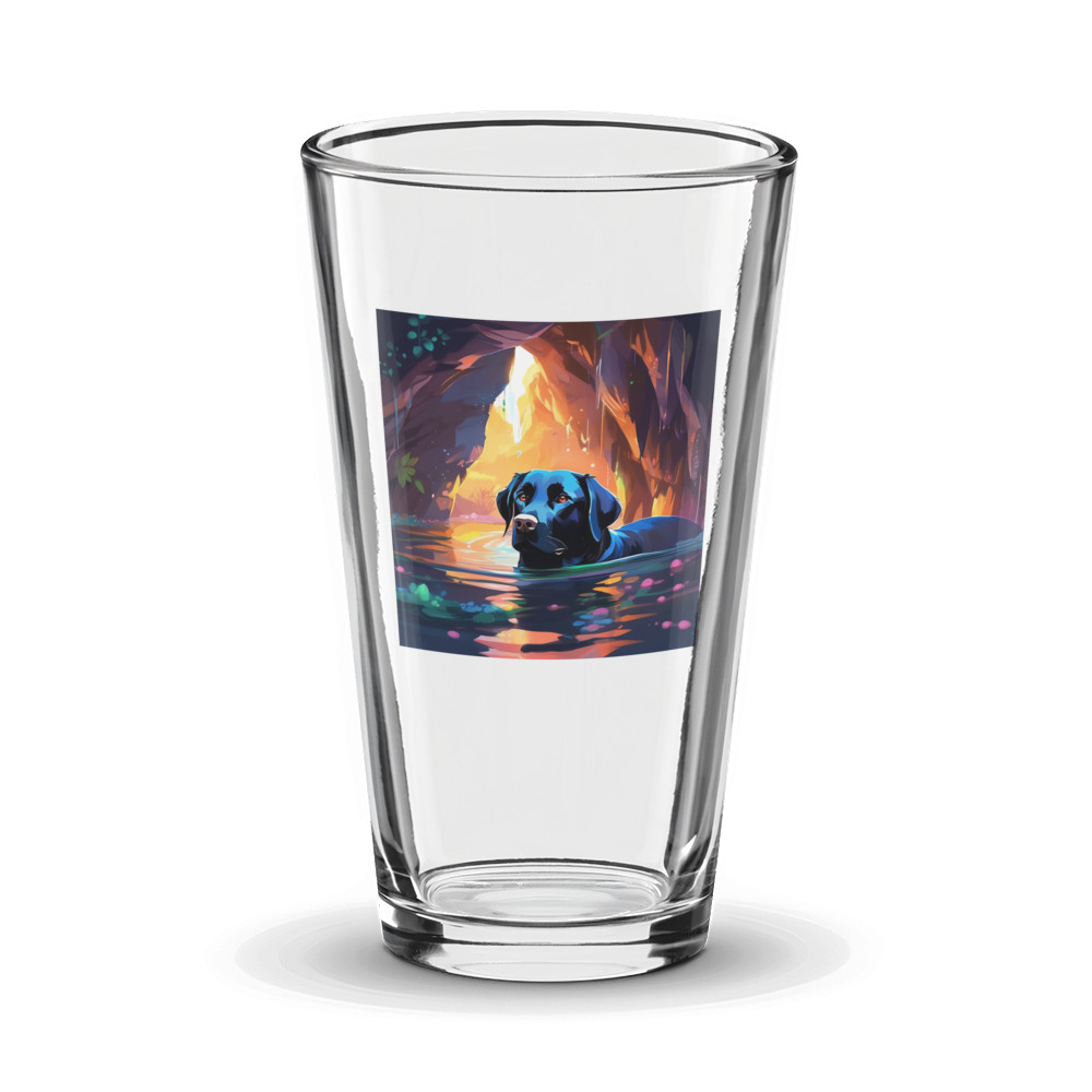 PugMug Custom Black Labrador Retriever Glass Tumbler