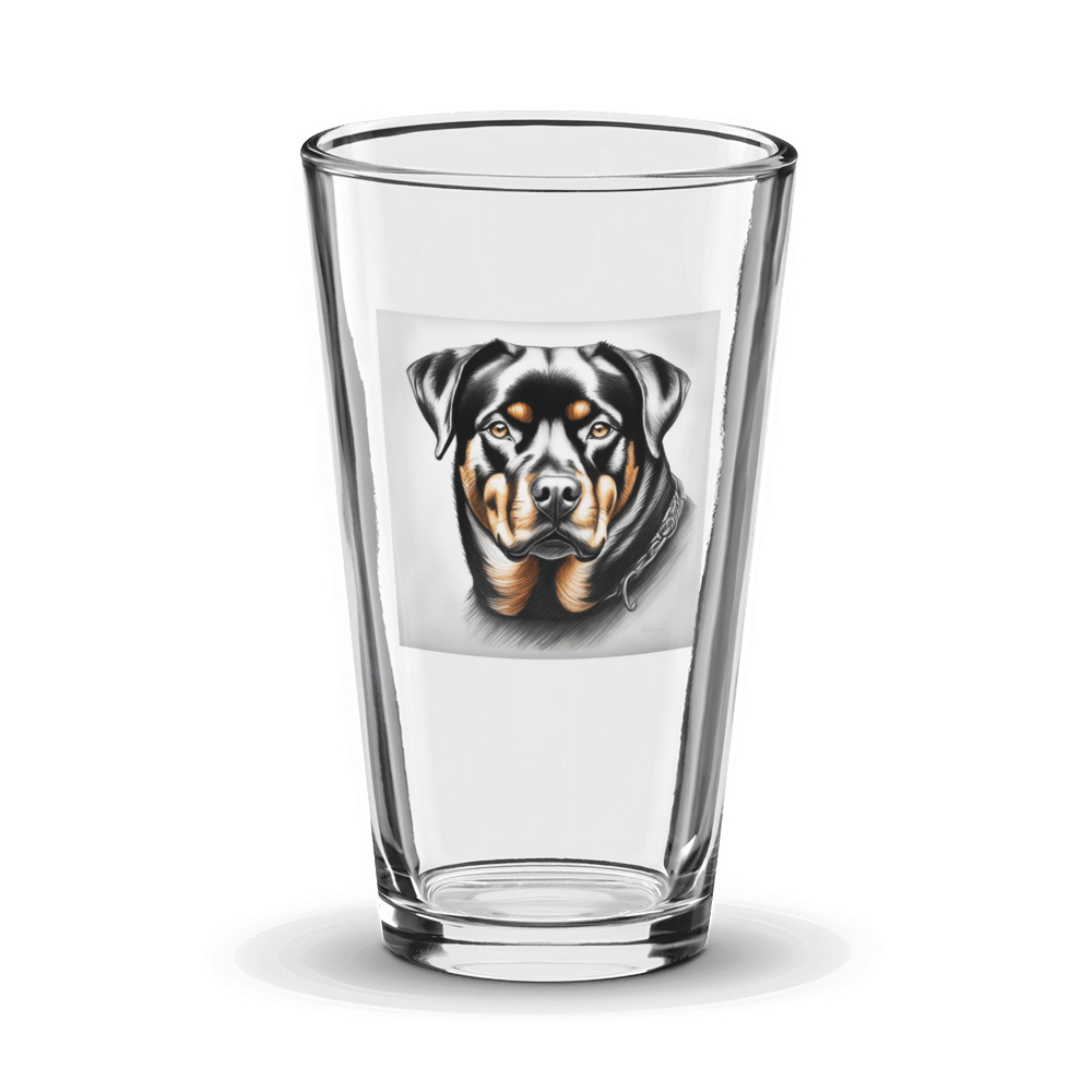 PugMug Custom Rottweiler Glass Tumbler