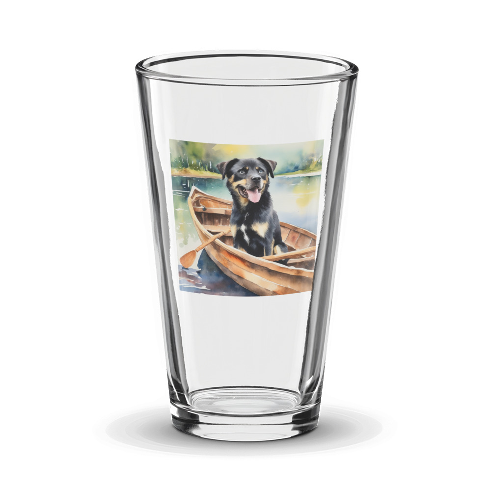 PugMug Custom Blue Glass Tumbler