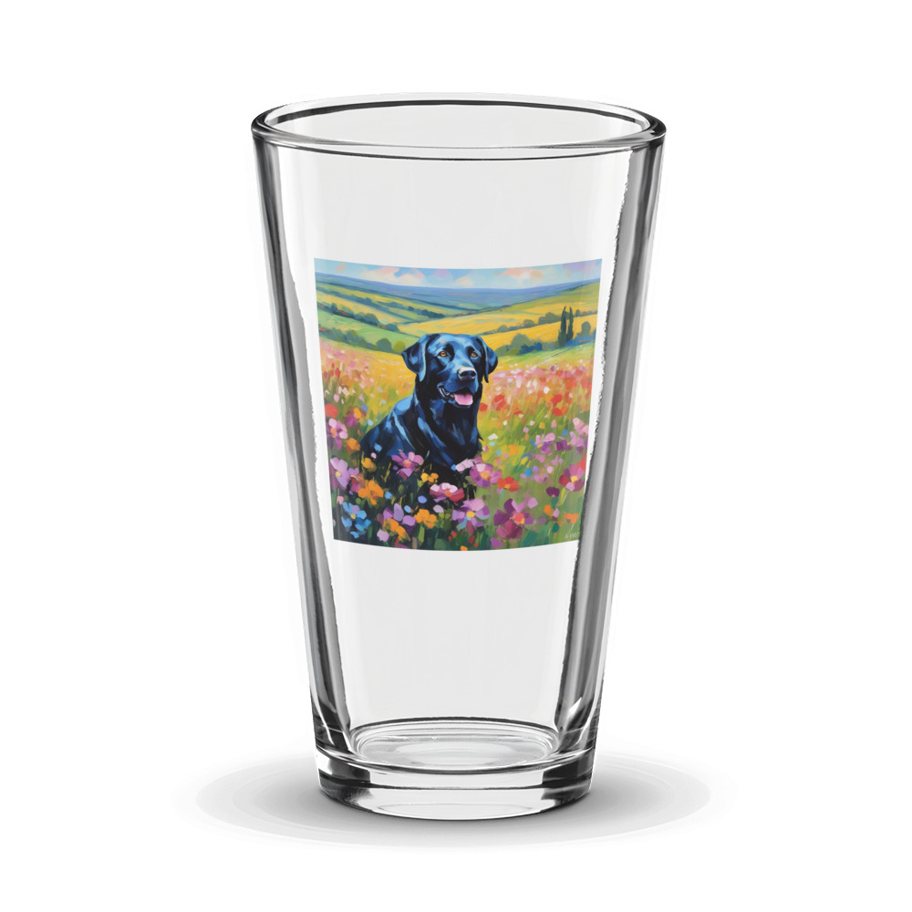 PugMug Custom Black Labrador Retriever Glass Tumbler