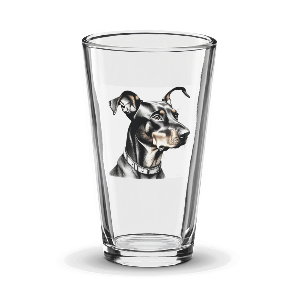 PugMug Custom Doberman Pinscher Glass Tumbler