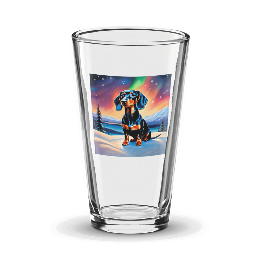 PugMug Custom Black Dachshund Glass Tumbler