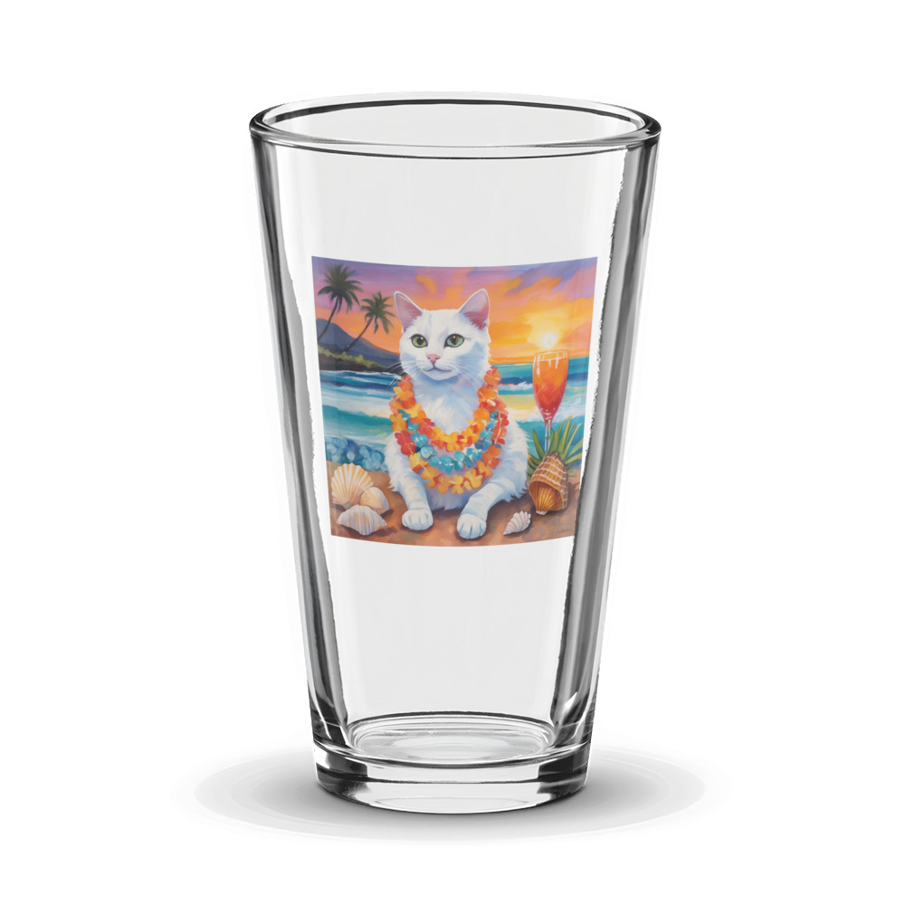 PugMug Custom White Companion Cat Glass Tumbler