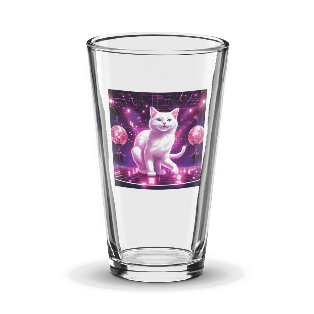 PugMug Custom White Companion Cat Glass Tumbler
