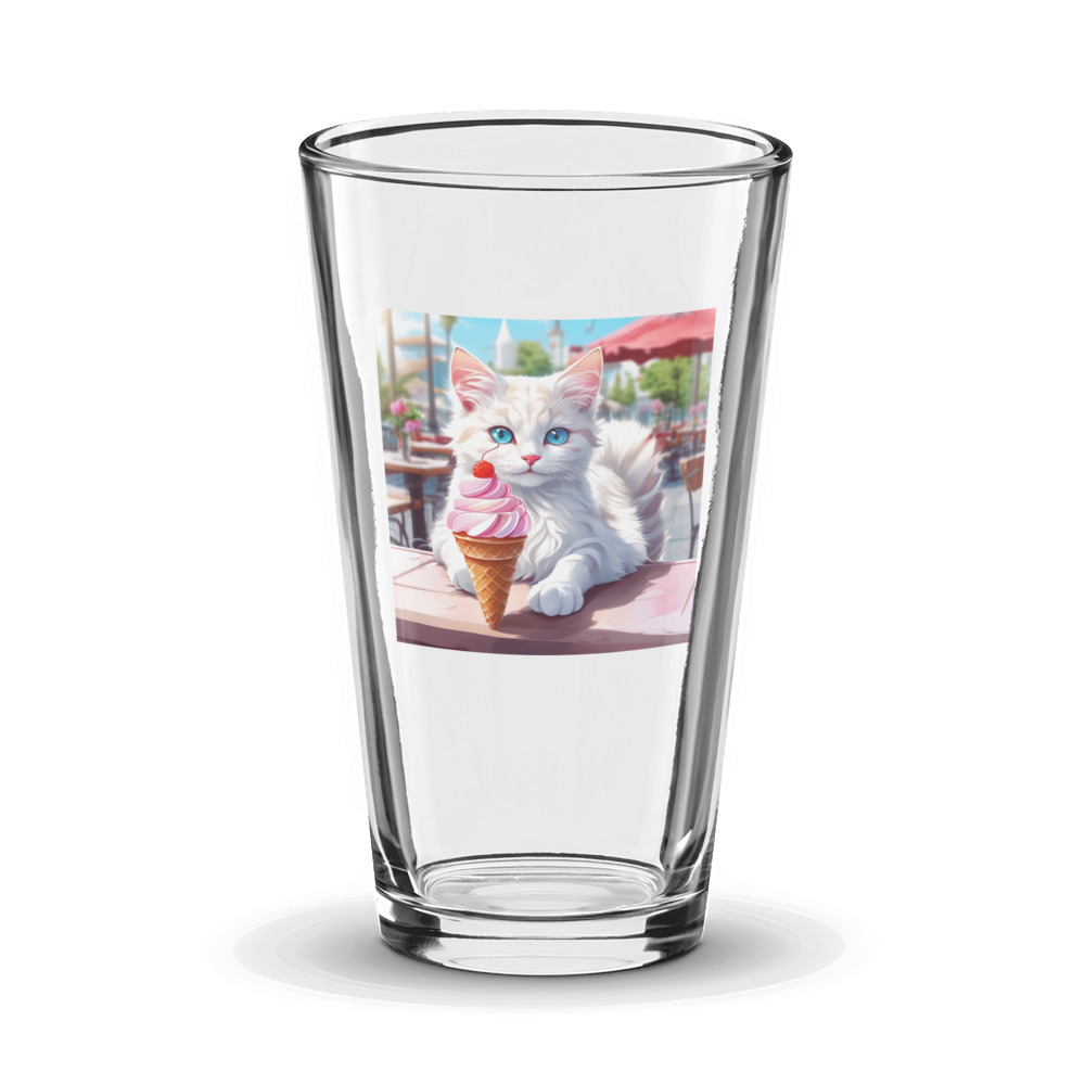 PugMug Custom White Companion Cat Glass Tumbler