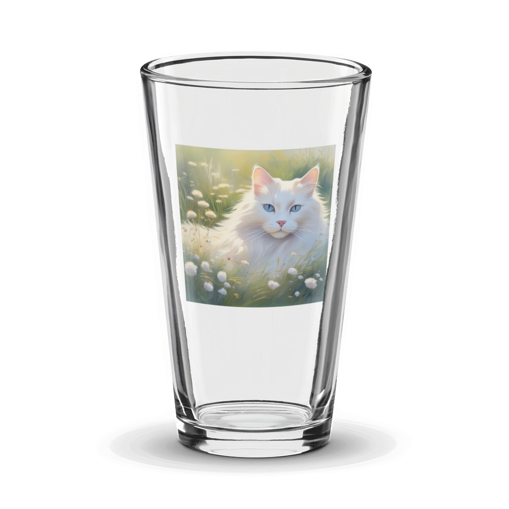 PugMug Custom White Ragdoll Cat Glass Tumbler