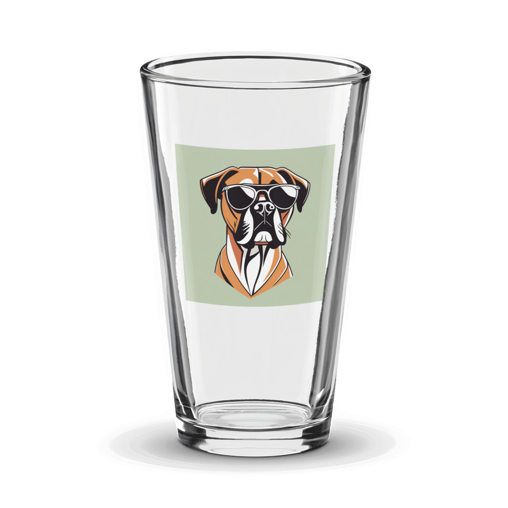 PugMug Custom Boxer Dog Glass Tumbler