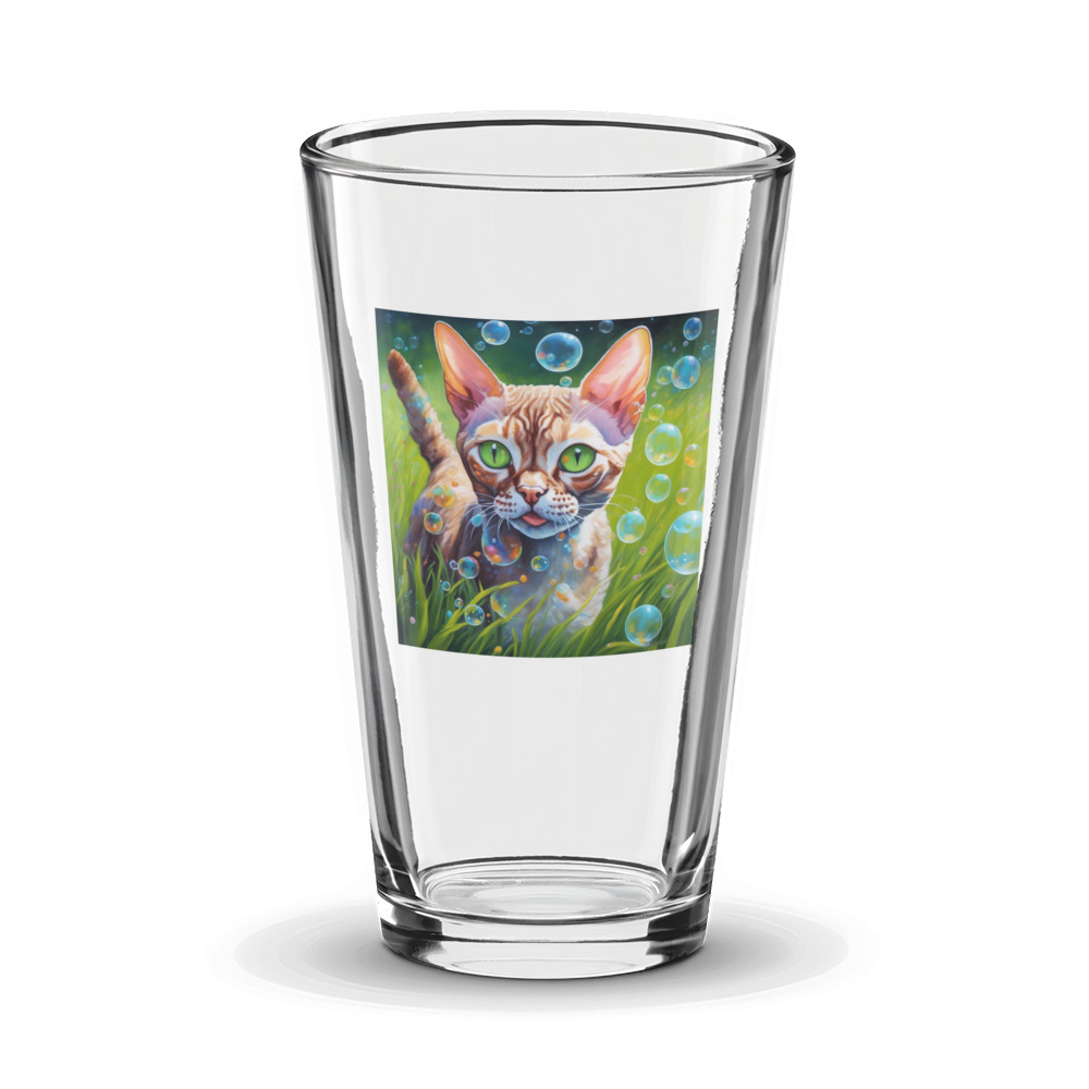PugMug Custom Tabby Devon Rex Cat Glass Tumbler