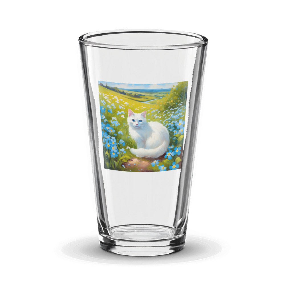 PugMug Custom White Companion Cat Glass Tumbler