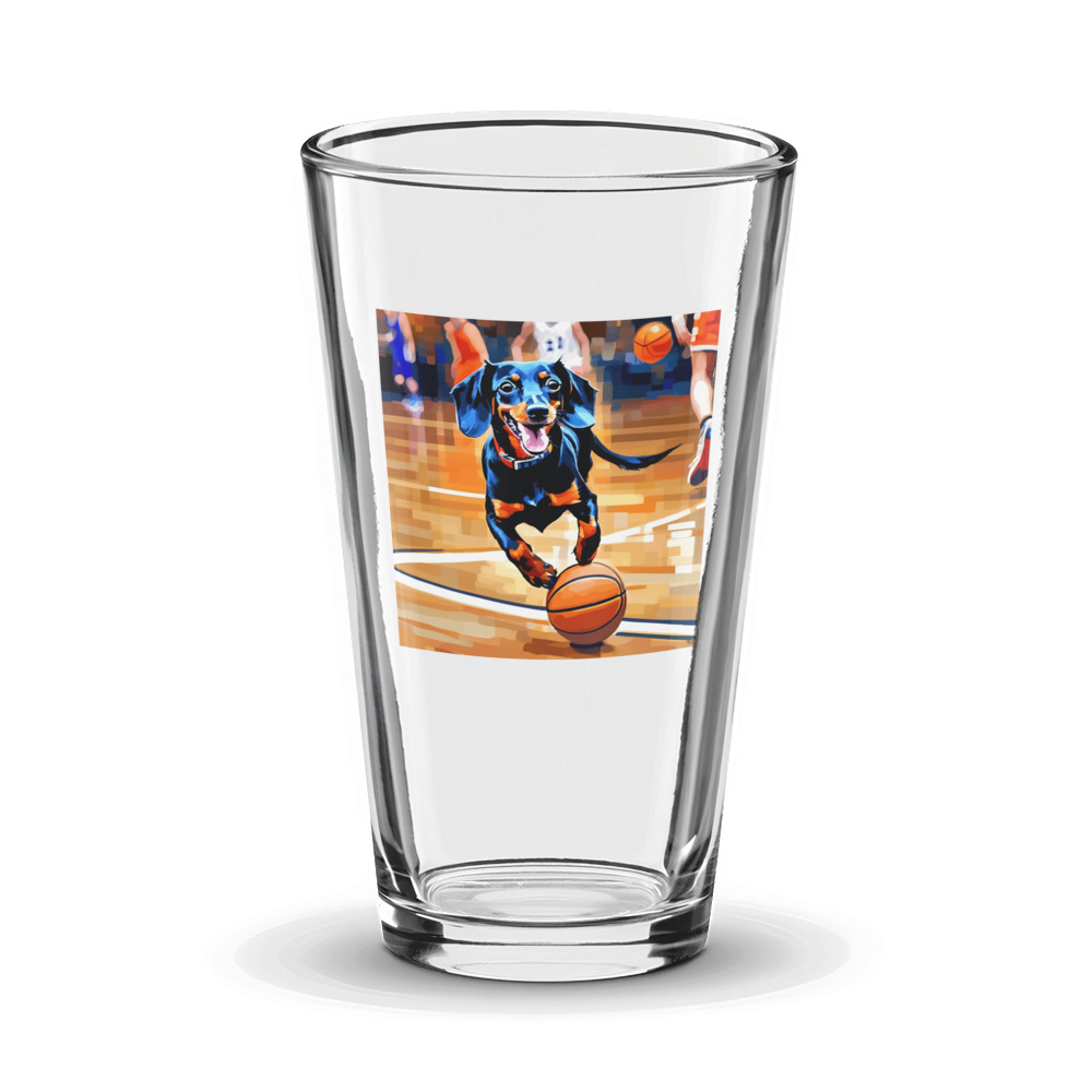 PugMug Custom Black Dachshund Glass Tumbler