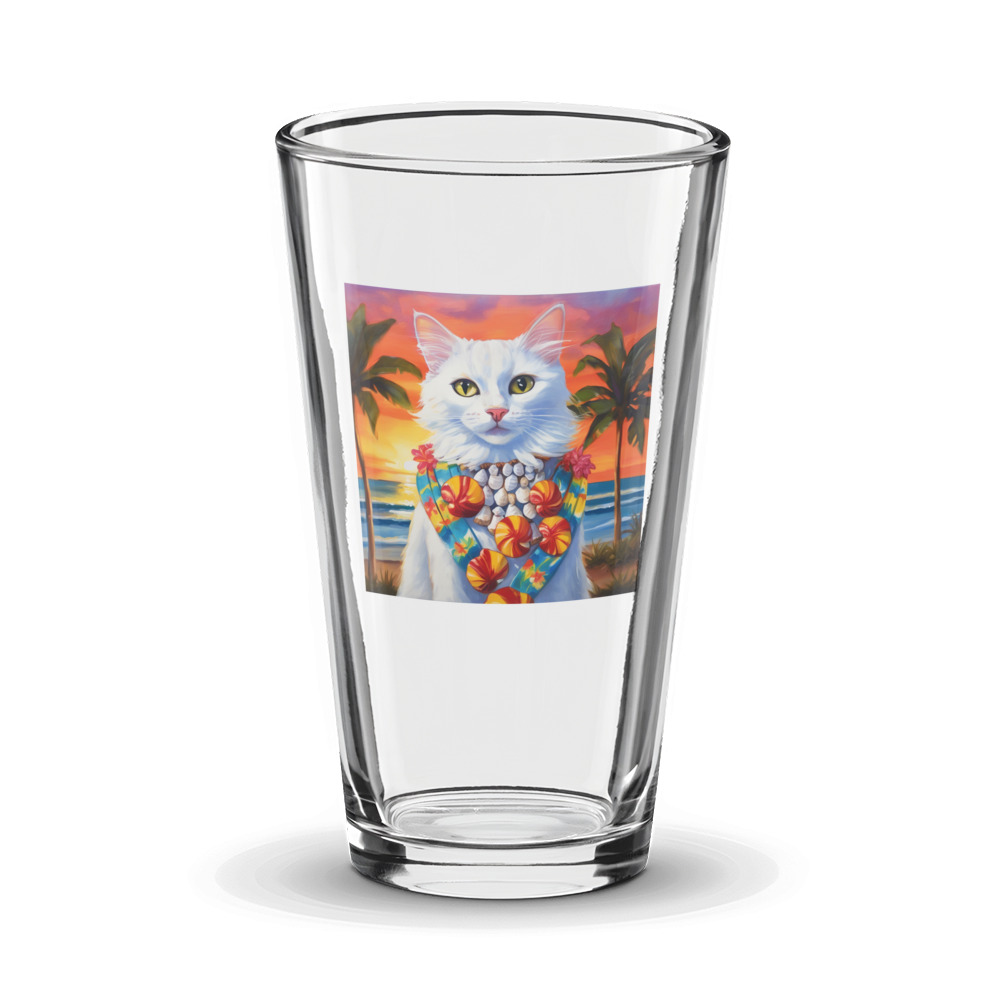 PugMug Custom White Companion Cat Glass Tumbler