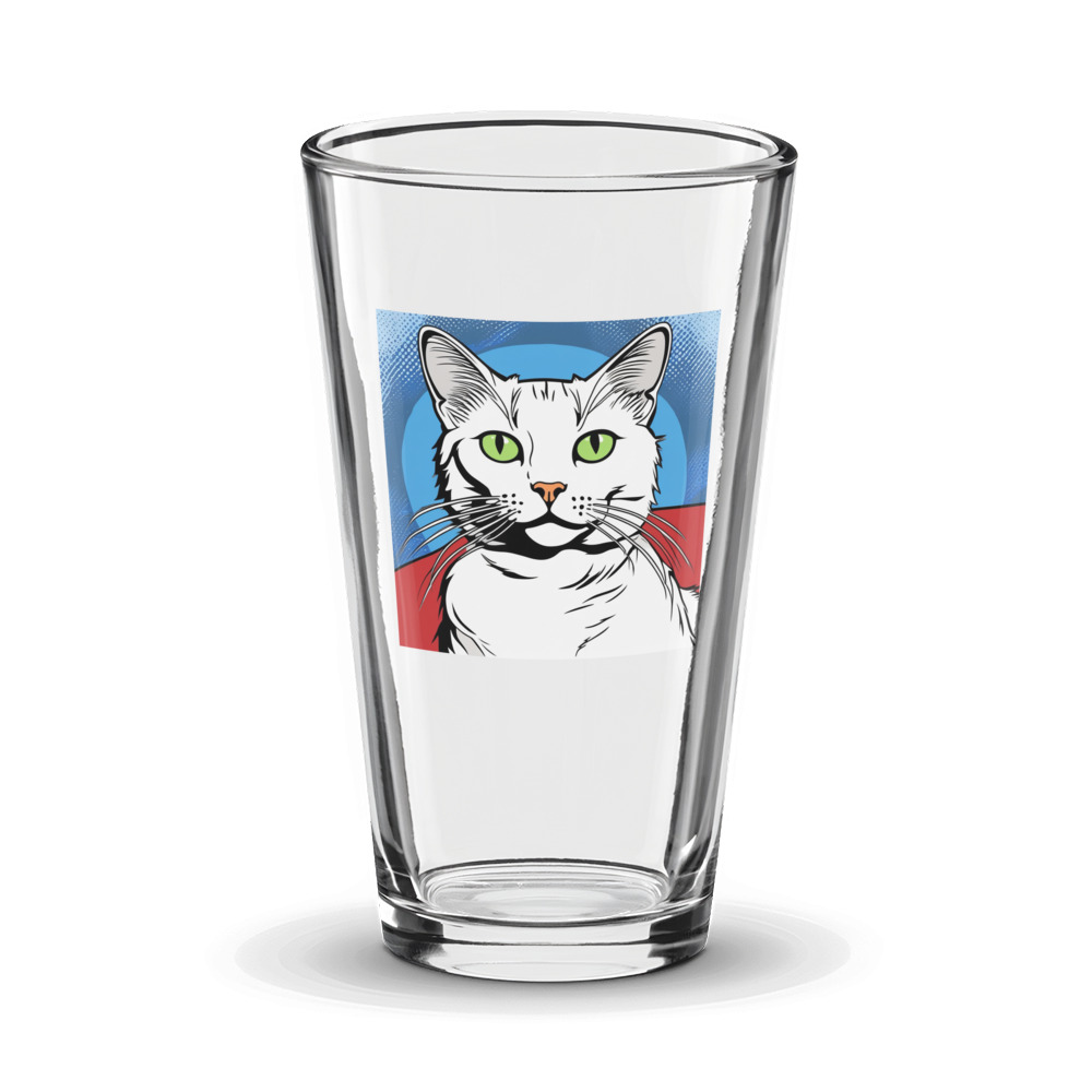 PugMug Custom White Companion Cat Glass Tumbler