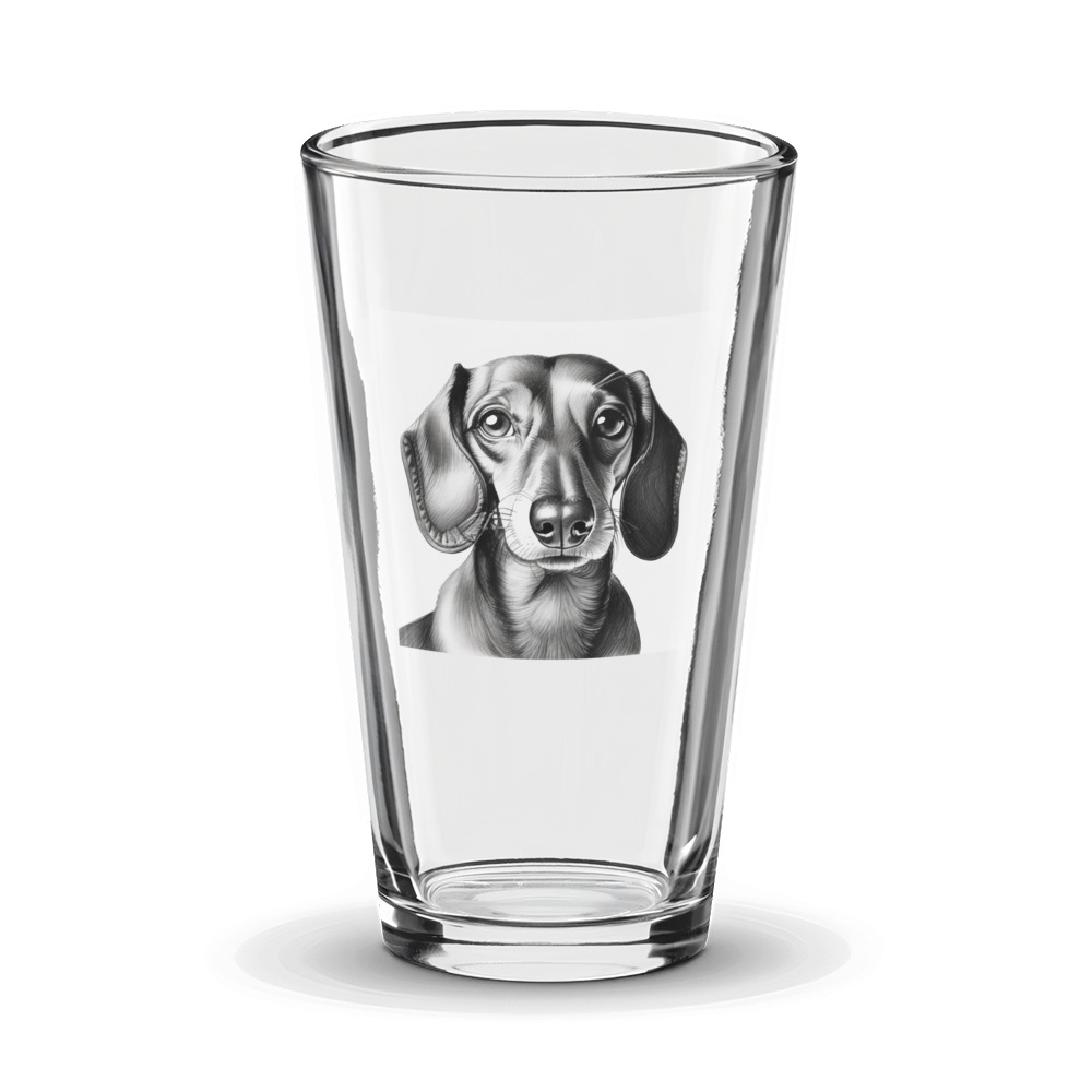 PugMug Custom Tan Dachshund Glass Tumbler