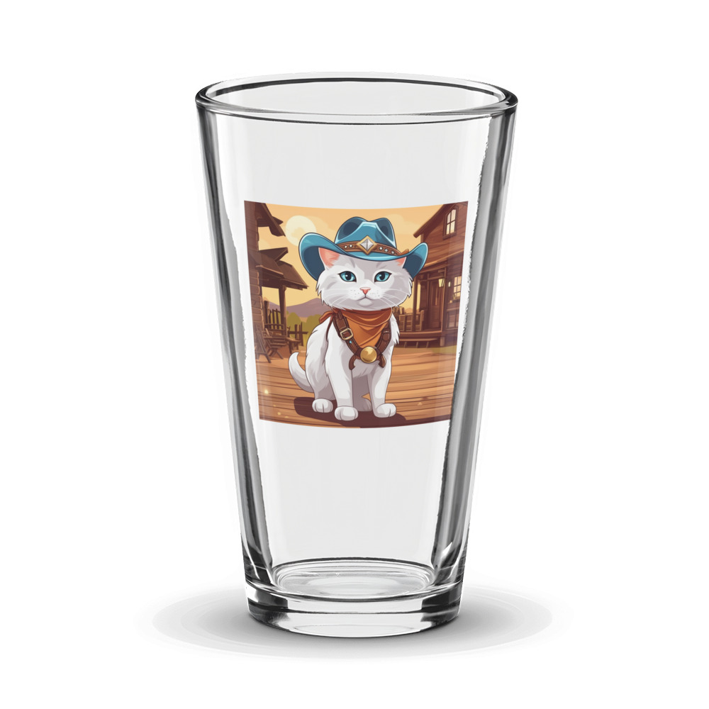 PugMug Custom White Companion Cat Glass Tumbler