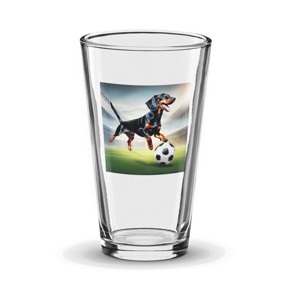PugMug Custom Black Dachshund Glass Tumbler