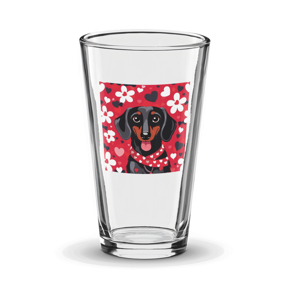PugMug Custom Black Dachshund Glass Tumbler