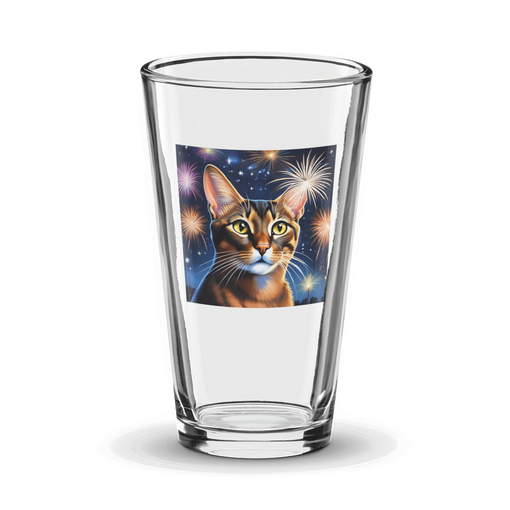 PugMug Custom Tabby Abyssinian Cat Glass Tumbler