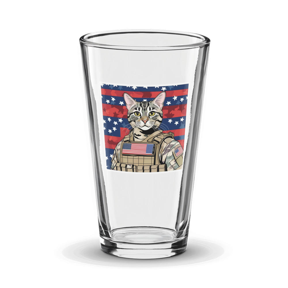 PugMug Custom Tabby American Shorthair Cat Glass Tumbler