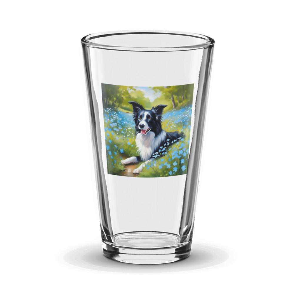 PugMug Custom Border Collie Glass Tumbler